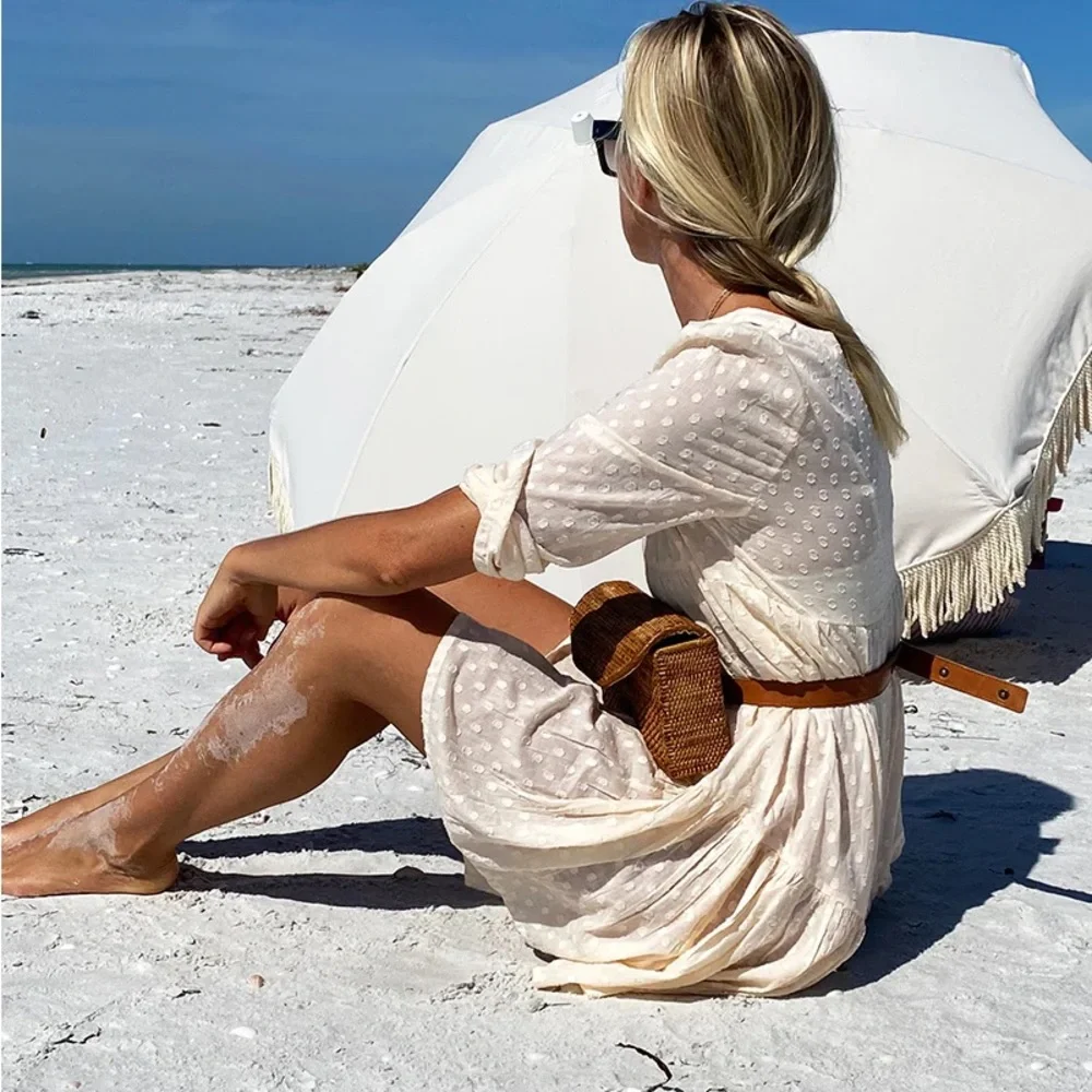 Emerson Fry XS India Collection Layla Swiss Dot Mini Tunic Dress Organic Boho - Picture 14 of 15